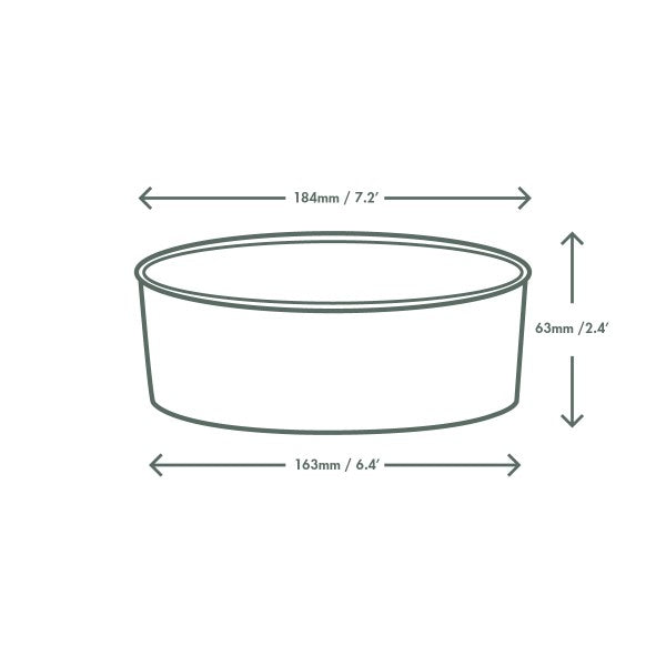 Vegware 32 oz PLA-Lined Paper Food Bowl, 185-Series, Bon Appetit Range (QTY 300), SKU RSC-32G