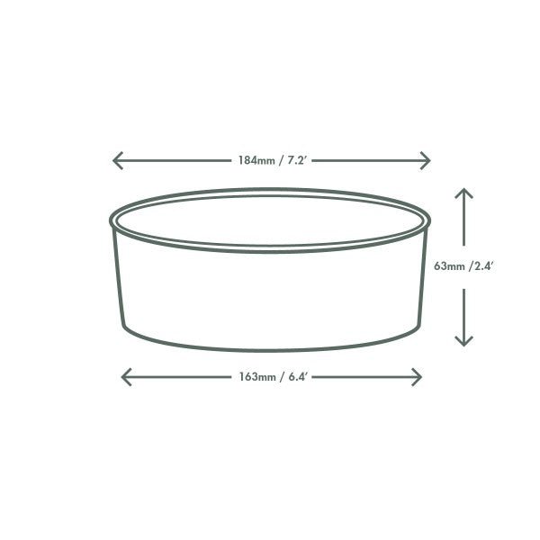 Vegware 32oz PLA-lined paper food bowl, 185-Series (QTY:300)