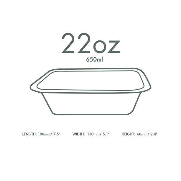 Vegware 22oz/650ml gourmet base - fits lid 3 (QTY:600)