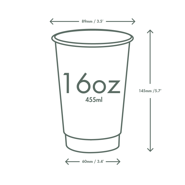 Vegware 16oz double wall cup, 89-Series (QTY:400)