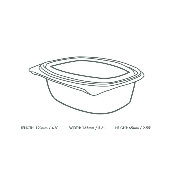 Vegware Hinged Deli Container 16oz PLA Compostable (QTY 300), SKU VHD-16