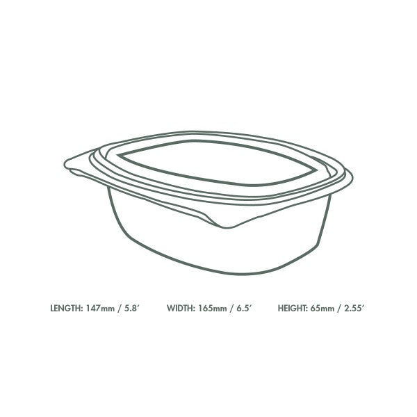 24oz PLA hinged deli container (QTY:200)