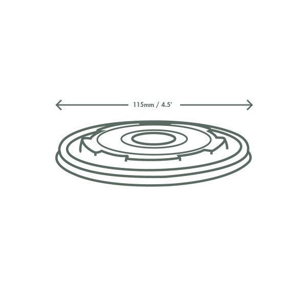Vegware 115-Series Flat CPLA Hot Lid (QTY:500)