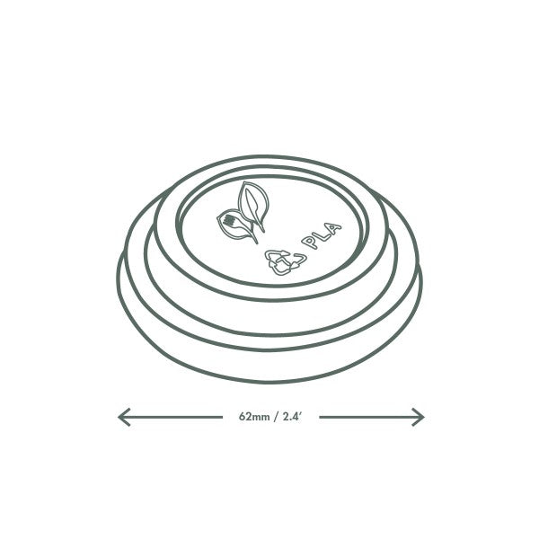 Vegware 62-Series CPLA hot cup lid (QTY:2000)