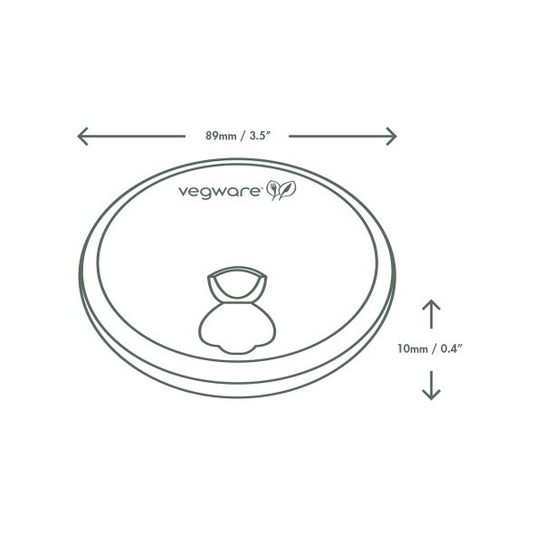 Vegware 89-Series PLA Lined Paper Hot Cup Lid with Sip Tab Vented Compostable (QTY 1000), SKU VLID89P