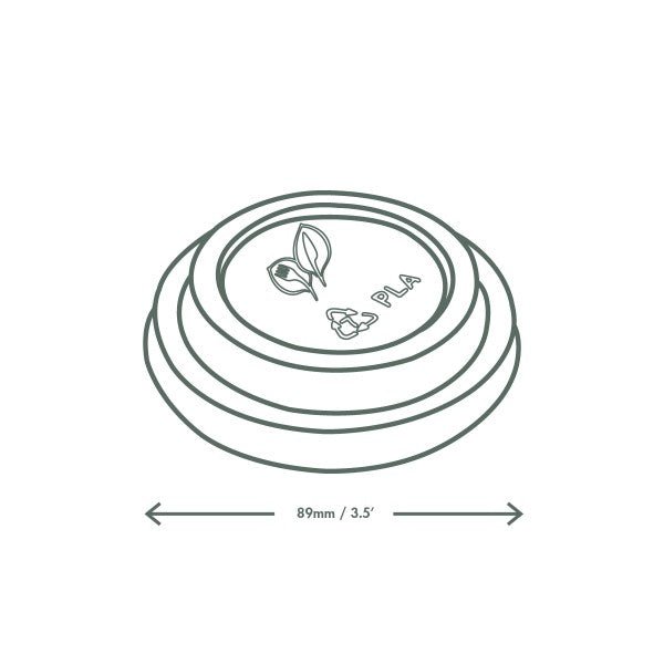Vegware 89-Series Black CPLA Hot Cup Lid (QTY:1000)