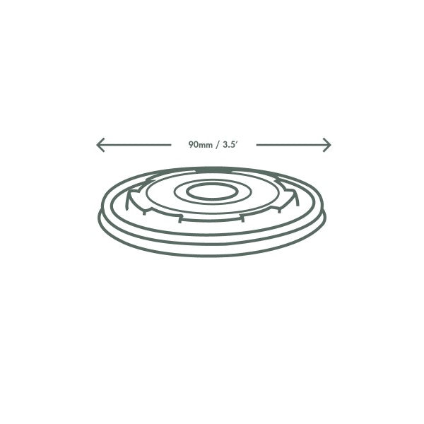 Vegware 90-Series flat CPLA lid (QTY:1000)