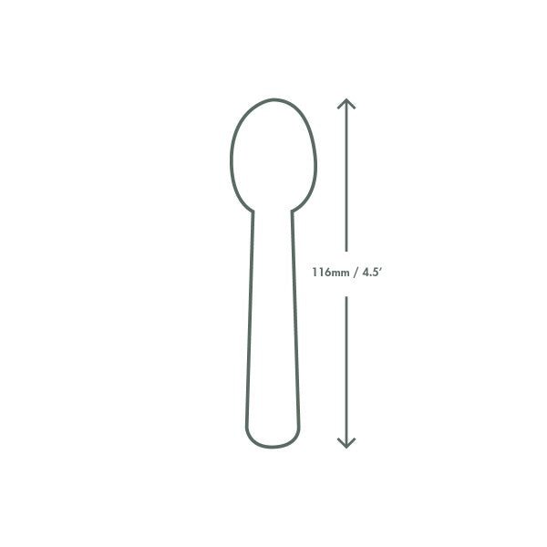 Vegware 4.5 in Compostable CPLA Teaspoon, Plant-Based Cutlery, Off-White (QTY 2000), SKU VSP4.5-CP