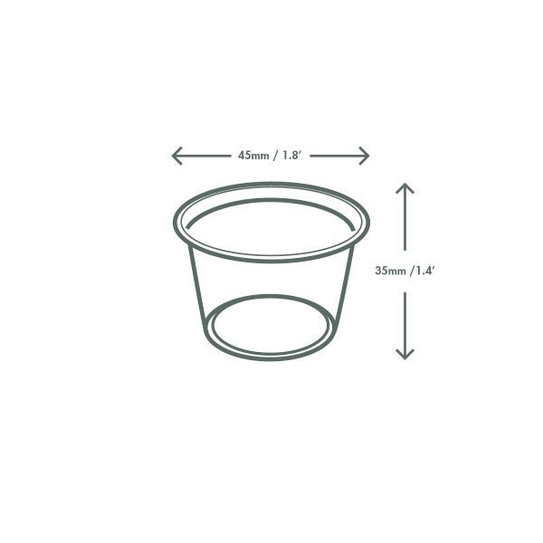 Vegware 1oz PLA Cold Portion Pot (QTY:5000)