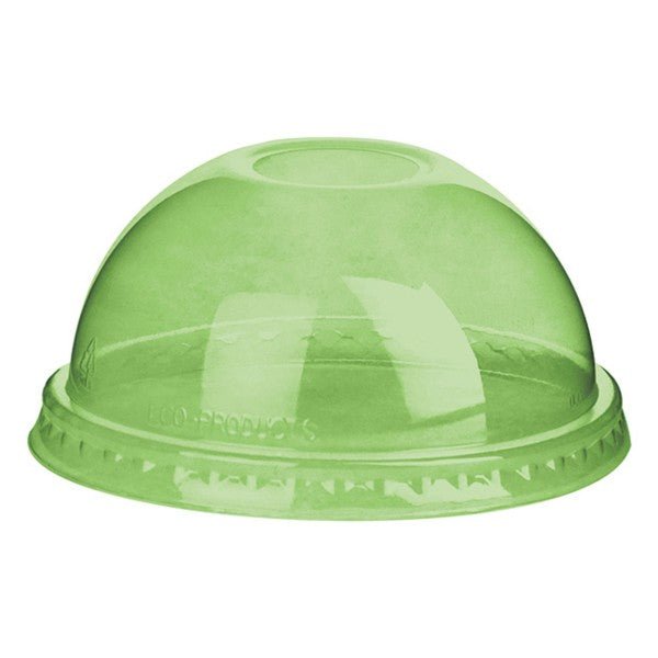 Vegware Veridian 96-Series PLA dome lid, straw hole (QTY:1000)