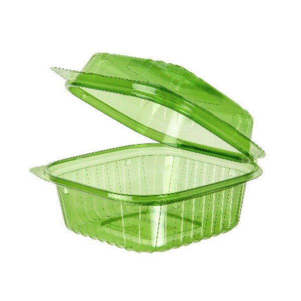 Vegware Veridian Compostable PLA Clamshells - 6in x 6in x 3in green (QTY:240)