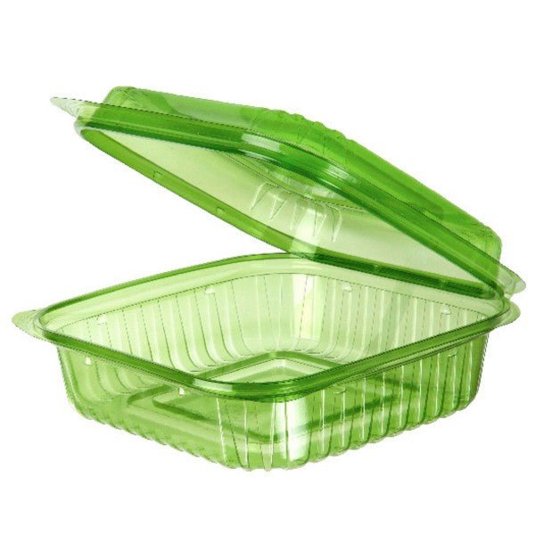 Vegware Veridian Compostable PLA Clamshells - 8in x 8in x 3in green (QTY:160)
