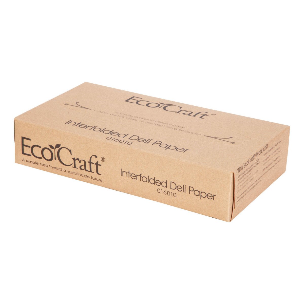 Bagcraft EcoCraft Interfolded Dry Wax Deli Paper Natural 10x10.75in (QTY 6000), SKU 016010