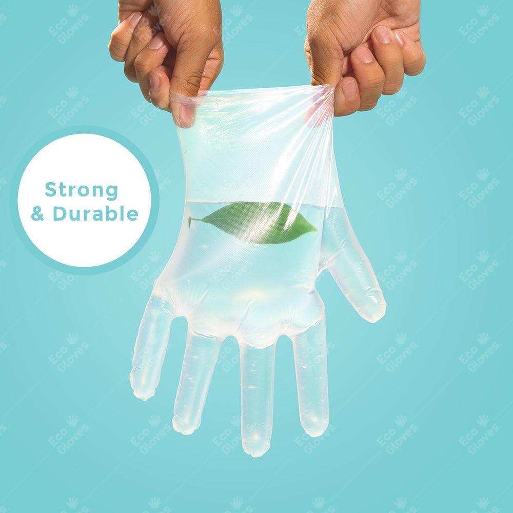 Individually Wrapped Compostable Disposable Gloves - Clear (Case of 50 Bags) | Eco Gloves