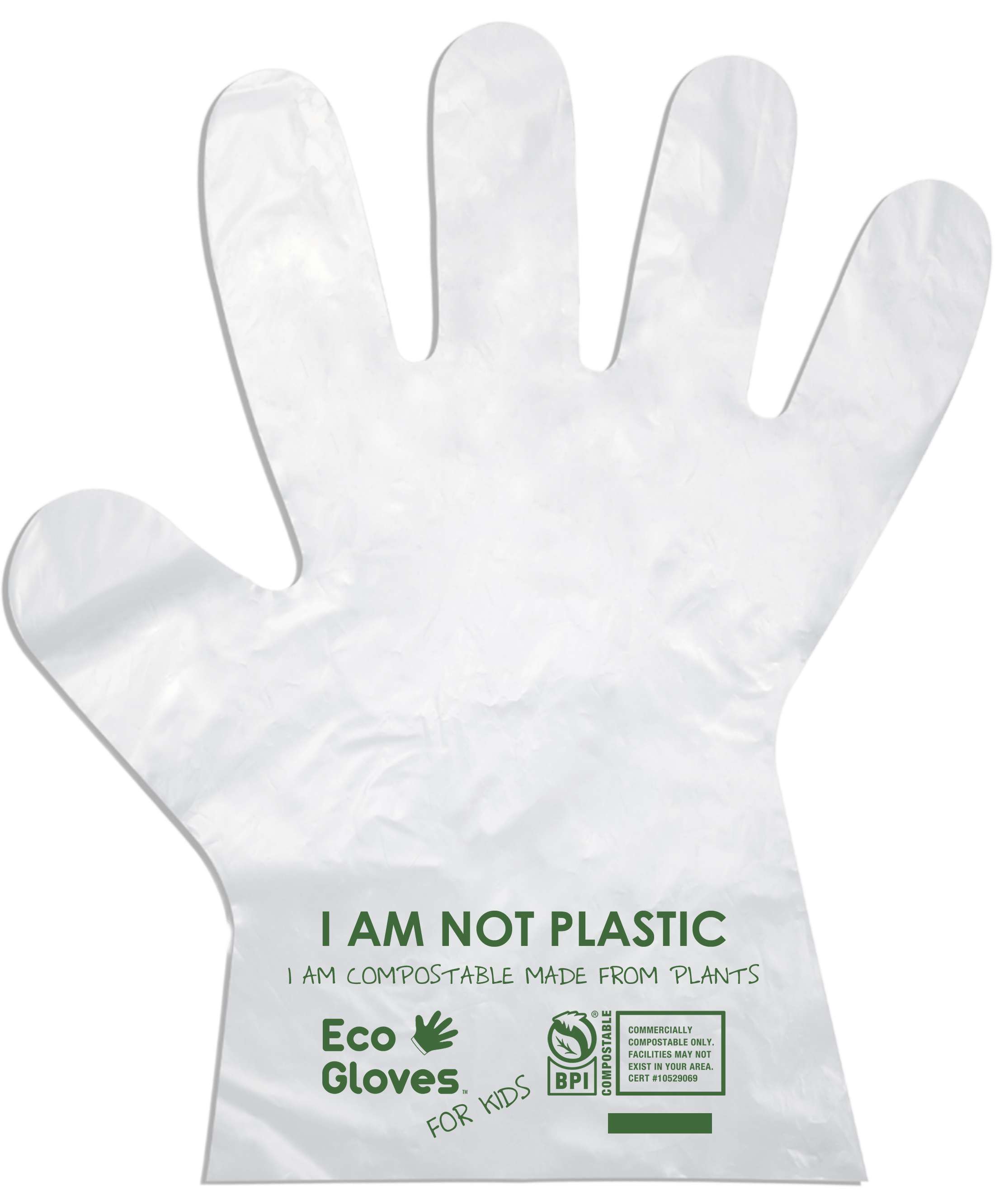 Kids Youth-Size Compostable Disposable Gloves - Clear (100 gloves/box)