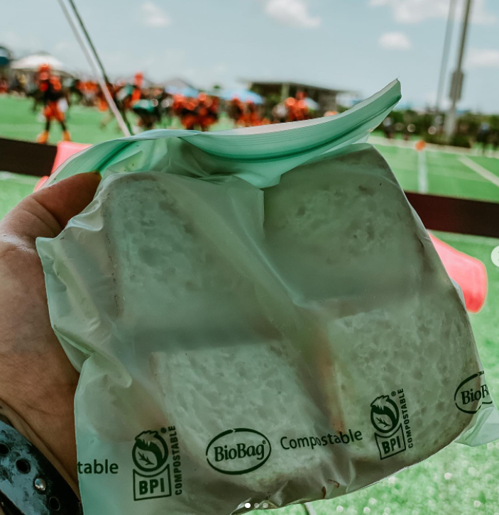 BioBag Compostable Resealable Food Storage Bags, 6.5" x 6.7", 1.8 mil (QTY 300), SKU 190420