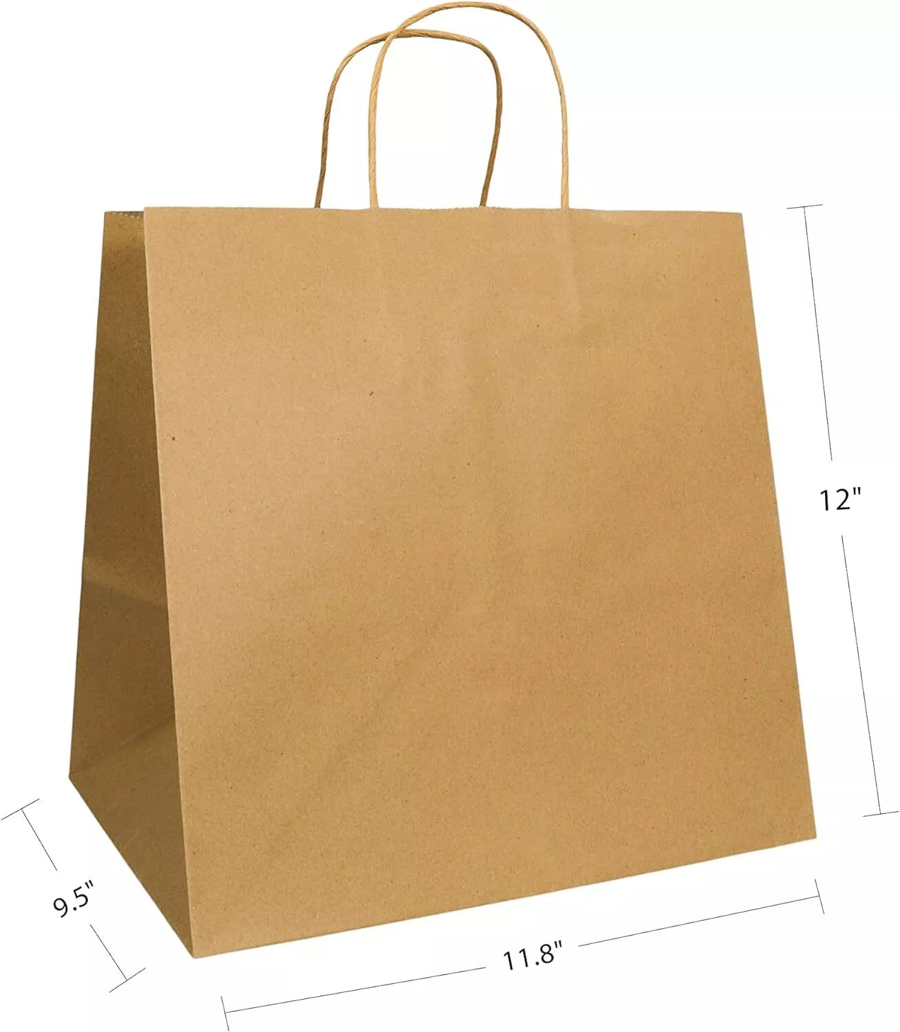 Prime Time Packaging 65LB Kraft Paper Bags 12 x 10 x 12" (QTY:250)