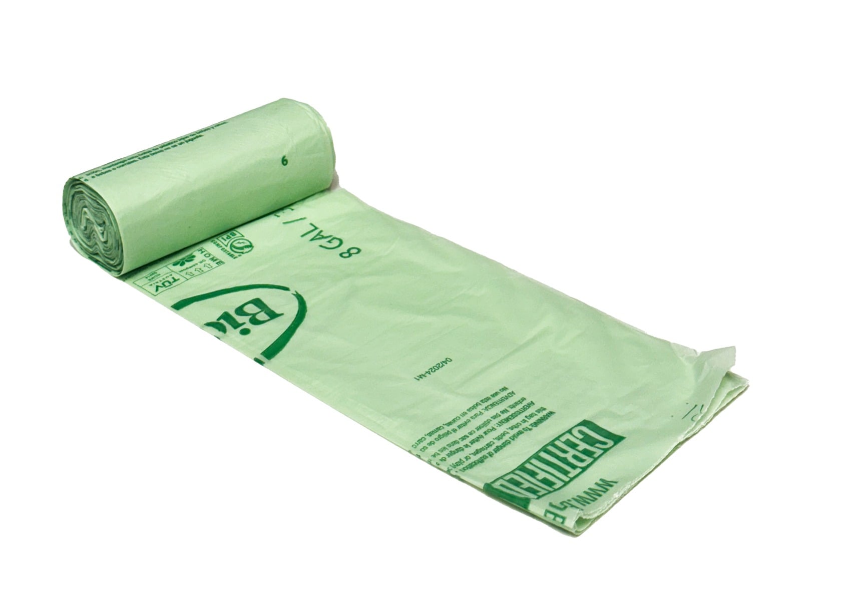 BioBag Compostable Liners, 8 Gallon (QTY 500), SKU 08G2025