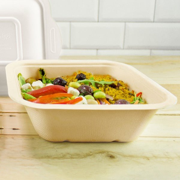 Vegware Nourish Gourmet 32oz Square (V4), Natural Molded Fiber (QTY:600)