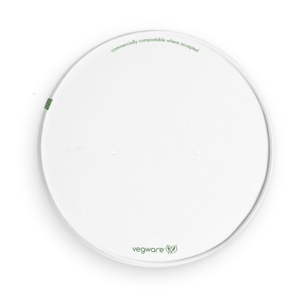 Vegware 185-Series PLA-lined paper lid with vents (QTY:300)