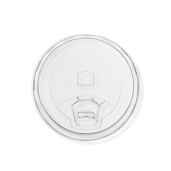 96-Series PLA flat sipping lid with cap (QTY: 1000)