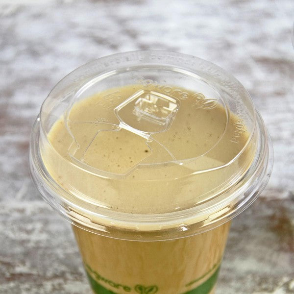 96-Series PLA flat sipping lid with cap (QTY: 1000)