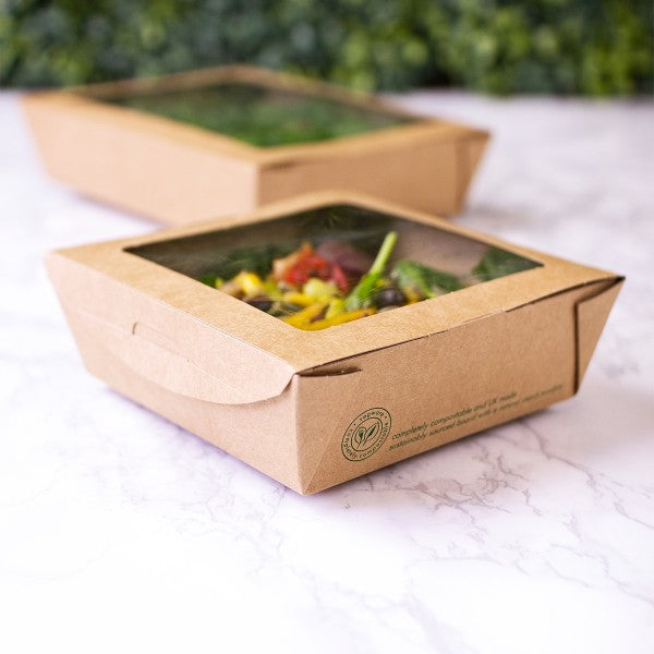Vegware 22oz medium window salad box (QTY:300)