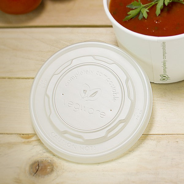 Vegware 115-Series Flat Hot Lid CPLA Compostable (QTY 500), SKU VLID115S