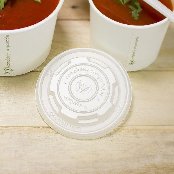 Vegware 90-Series flat CPLA lid (QTY:1000)