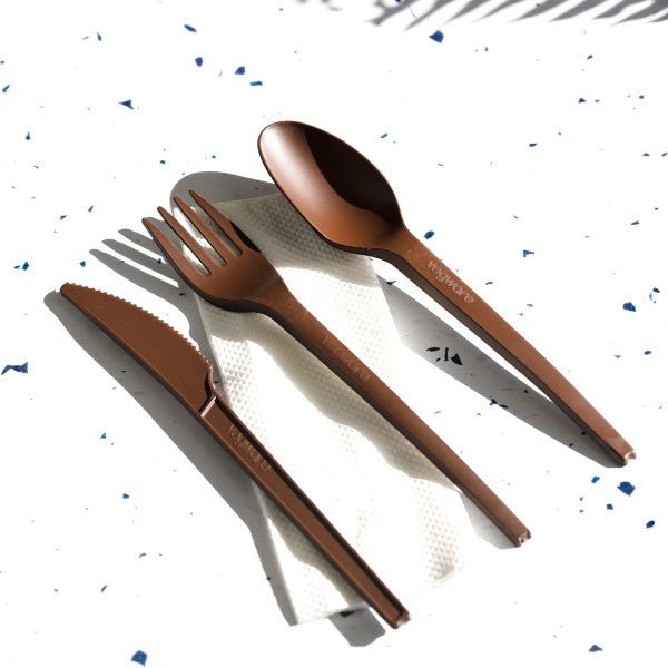 Vegware Veridian Compostable CPLA cutlery kit brown (QTY:250)