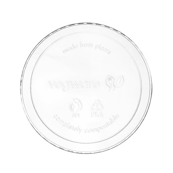 Vegware PLA Round Deli Lid Fits 8–32oz Containers Compostable Clear (QTY 500), SKU VDC-120H
