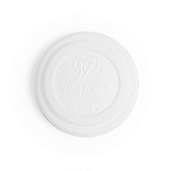 Vegware 62-Series CPLA Hot Cup Lid, No-Hole, Off-White (QTY 2000), SKU VLID62S