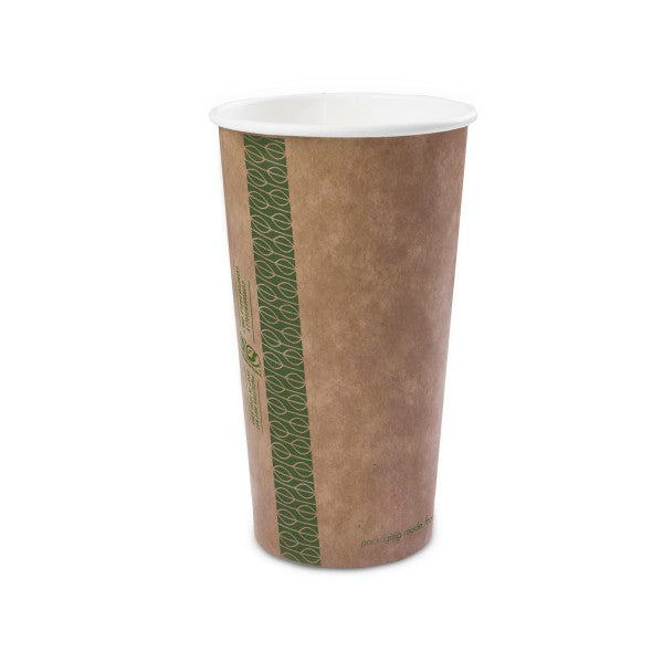 Vegware 20oz brown kraft hot cup, 89-Series (QTY:1000)