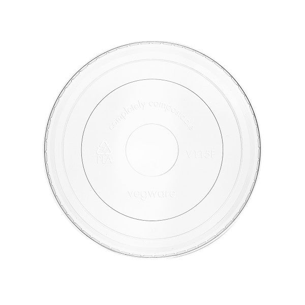 Vegware 115-Series flat PLA cold lid (QTY:500)