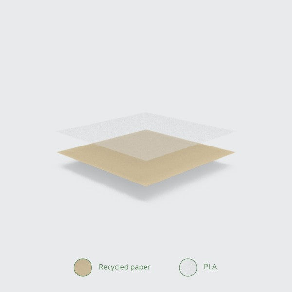 Vegware 8.5 x 8.5in kraft PLA window bag (QTY:1000)