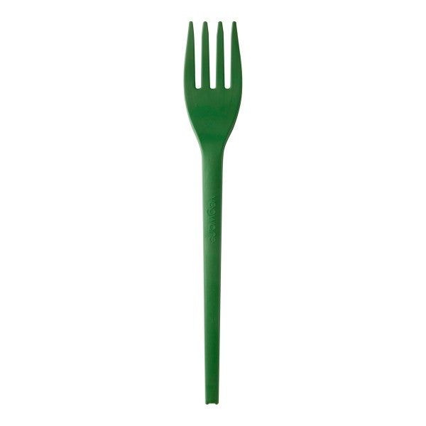Vegware Veridian 6.5in CPLA Compostable Fork Green (QTY 1000), SKU VW-FK6.5GN