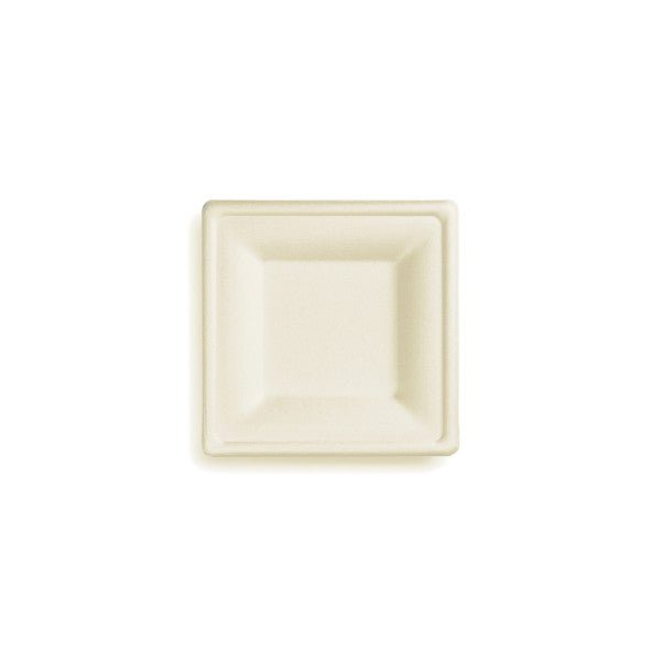 Vegware Nourish 6in Square Plate, Natural Molded Fiber (QTY:500)