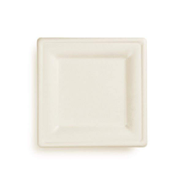 Vegware Nourish 8in Square Plate, Natural Molded Fiber (QTY:500)
