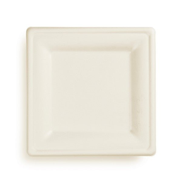 Vegware Nourish 10in Square Plate, Natural Molded Fiber (QTY:500)