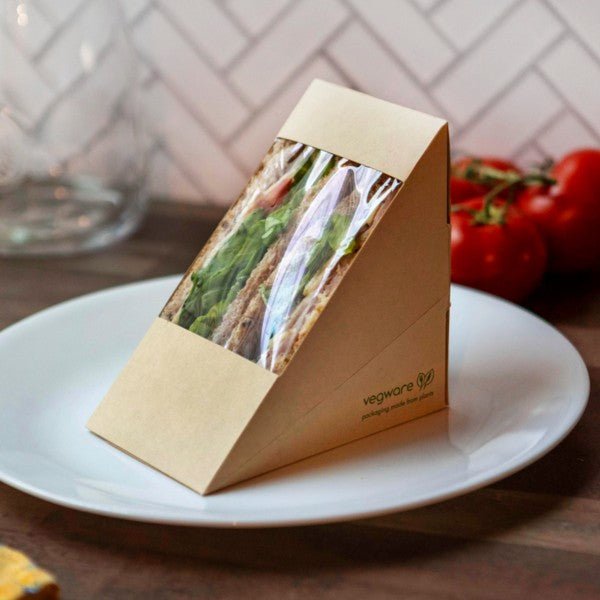 Vegware Compostable Large Windowed Sandwich Wedge, FSC Mix Credit SA-COC-013255 (QTY:500)