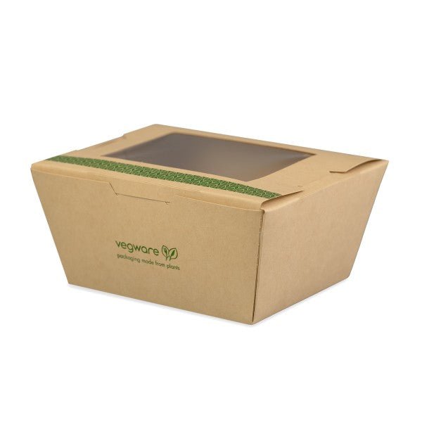 Vegware Compostable 26oz Windowed Food Box #1, FSC Mix Credit SA-COC-013255 (QTY:200)