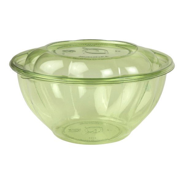 Vegware Veridian 32oz PLA Petal Salad Bowl w/ Lid green (QTY:150)