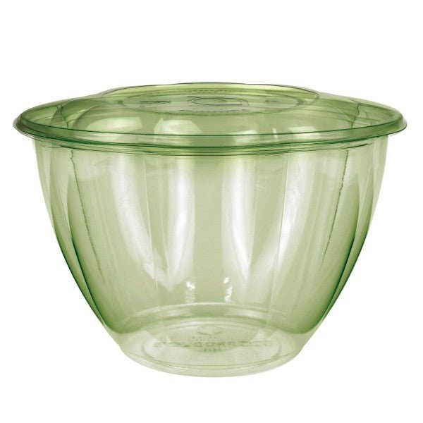 Vegware Veridian 48oz PLA Petal Salad Bowl w/ Lid green (QTY:150)