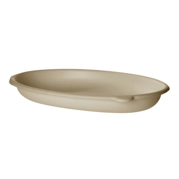 Vegware Nourish Gourmet 24 oz Oval Molded Fiber Bowl Compostable Natural Takeout Bowl (QTY 300), SKU VW-SCV24NFA