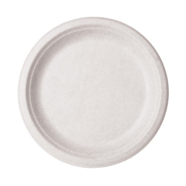 Vegware 9in Nourish molded fiber plate, white (QTY:500)