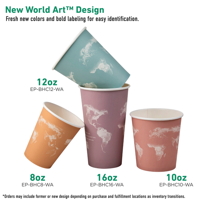 Eco-Products World Art Renewable & Compostable Hot Cups 12oz (QTY 1000), SKU EP-BHC12-WA