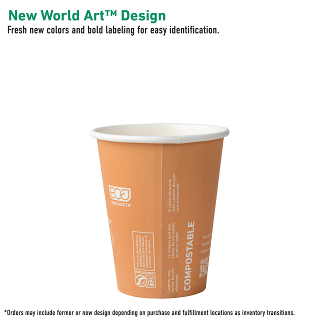 Eco-Products World Art Hot Cup 8oz Compostable (QTY 1000), SKU EP-BHC8-WA