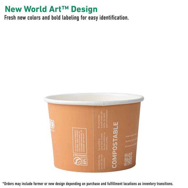 Eco-Products World Art Compostable 8oz Food Container (QTY 1000), SKU EP-BSC8-WA