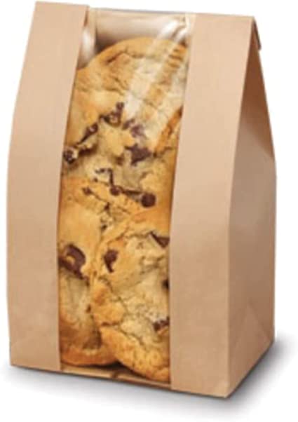 Display Paper Cookie Bag with Window, 4lb Dubl Fresh®, Natural, 500 count