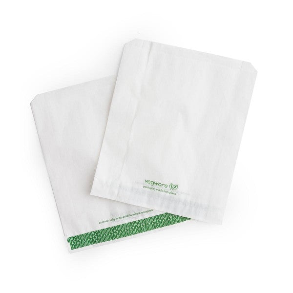 6x0.75x7in white grease-resistant gusset bag